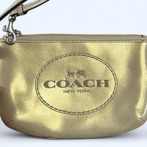 Coach Gold Shimmer Wristlet Handbag